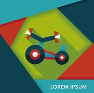 Kids Tricycle flat icon with long shadow eps10 N38