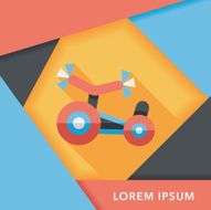 Kids Tricycle flat icon with long shadow eps10 N39