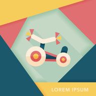 Kids Tricycle flat icon with long shadow eps10 N41