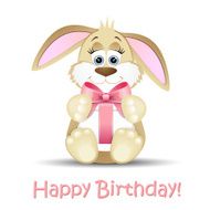 Happy Birthday card with a bunny N2