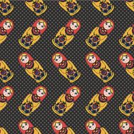 Seamless colorful retro Russian Doll illustration cover design background pattern