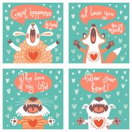 Set of cards with funny animals N2
