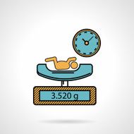 Flat color vector icon for newborn