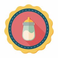 Baby bottle flat icon with long shadow EPS 10 N107