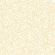 Seamless kawaii pattern with cute cakes N4