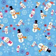 Christmas snowman &amp; snowflakes pattern