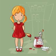 Girl with jam-jar