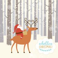 Santa goes on deer