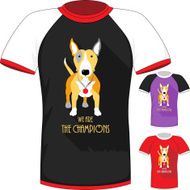 Vector T-shirt with Bull Terrier dog champion