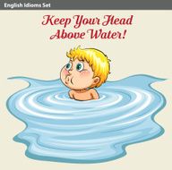 Man keeping his head above the water