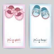 Set of baby shower cards