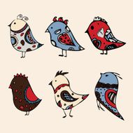 set of graphic birds