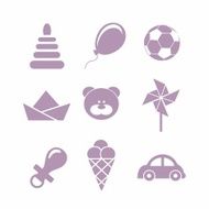 baby icons set vector N8