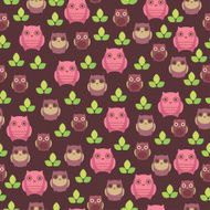 Seamless wallpaper with cute owls