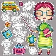 Doodle school icons