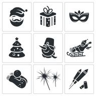 Christmas vector icons set N10