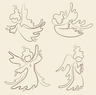 Line art of angels
