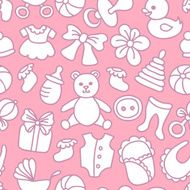 Baby girl seamless pattern N2