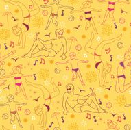 Beach Party Seamless Pattern Background