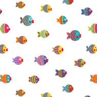 Fish Shoal Bright Cartoon Seamless Pattern