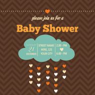 baby shower invitation in retro style N26