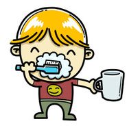 Child with tooth brush