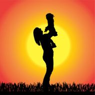 Vector silhouette of family N256
