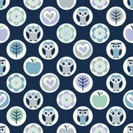 seamless owls pattern N2