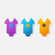 Paper clipped sticker baby bodysuit N8