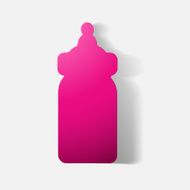 Paper clipped sticker baby bottle N6