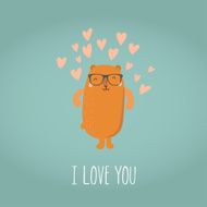 Cartoon bear in glasses