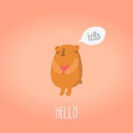 Greeting card with cartoon bear N2