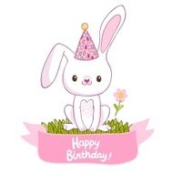 Happy Birthday card with a bunny N3