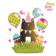 Happy Birthday card background with a dog