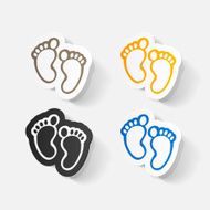 Paper clipped sticker Footprint symbol N21