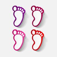 Paper clipped sticker Footprint symbol N22