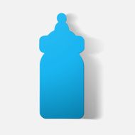 Paper clipped sticker baby bottle N7