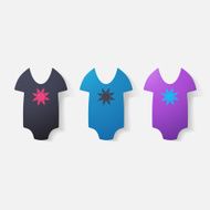 Paper clipped sticker baby bodysuit N9