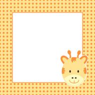 Giraffe and white paper