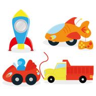 Set Of Different Cartoon Toys Isolated N3