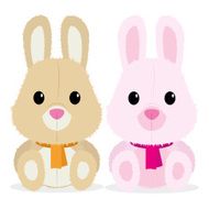 Couple Of Cute Cartoon Characters Isolated
