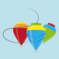 Set Of Different Cartoon Spins Isolated