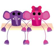 Cartoon Couple Of Cute Characters Isolated