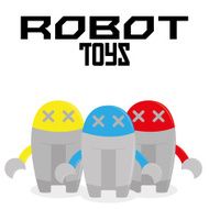 Set Of Different Cartoon Robots Isolated