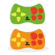 Set Of Two Joysticks Isolated On White Backgorund