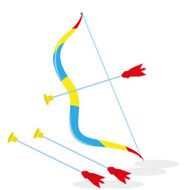 Cartoon Bow And Arrows Isolated On White Background