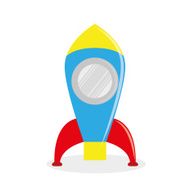 Cartoon Rocket Isolated On White Background