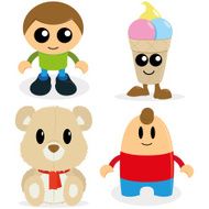Set Of Different Cartoon Toys Isolated N4