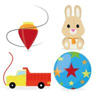 Set Of Different Cartoon Toys Isolated N6