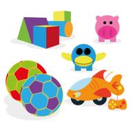 Set Of Different Cartoon Toys Isolated N7